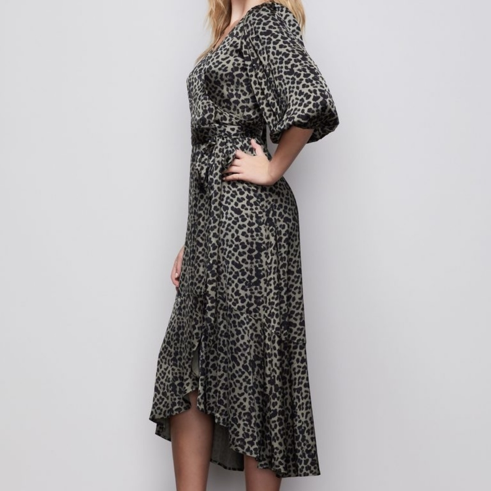 NWT Good American The wrap body leopard dress - Picture 2 of 11